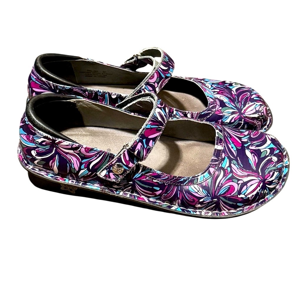 Alegria Women’s Size 40 Floral Multi Splash Mary Jane Comfort Shoes - Picture 6 of 11